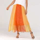 Women's two-dress spliced skirt casual tie color beach A line dress Sai Feel